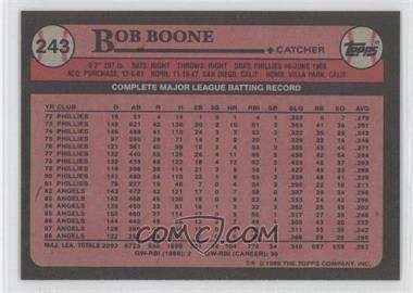1989 Topps - [Base] - Blank Front #243 - Bob Boone