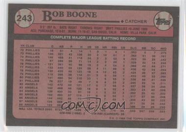 1989 Topps - [Base] - Blank Front #243 - Bob Boone