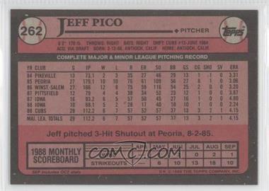 1989 Topps - [Base] - Blank Front #262 - Jeff Pico
