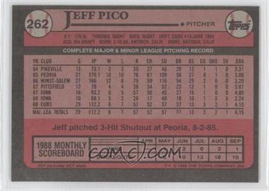1989 Topps - [Base] - Blank Front #262 - Jeff Pico