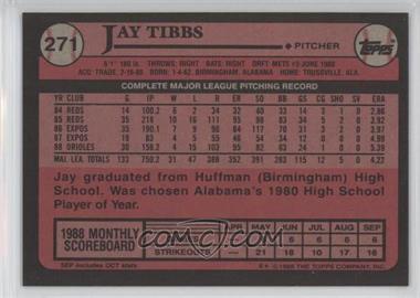 1989 Topps - [Base] - Blank Front #271 - Jay Tibbs