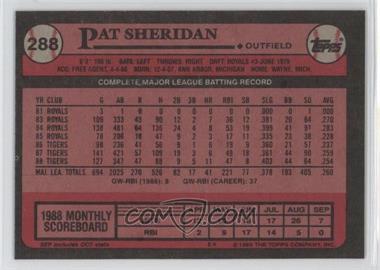 1989 Topps - [Base] - Blank Front #288 - Pat Sheridan