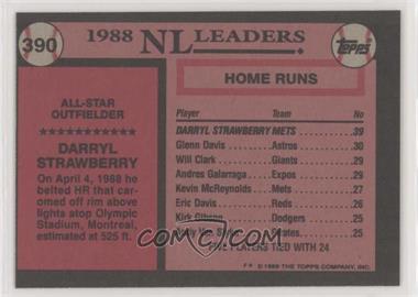 1989 Topps - [Base] - Blank Front #390 - All Star - Darryl Strawberry