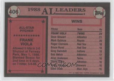 1989 Topps - [Base] - Blank Front #406 - All Star - Frank Viola