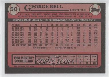 1989 Topps - [Base] - Blank Front #50 - George Bell