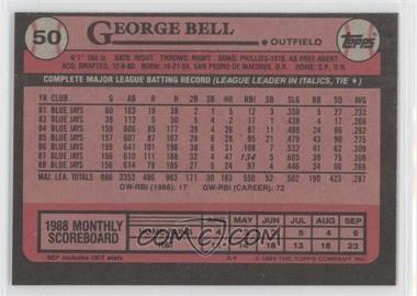 1989 Topps - [Base] - Blank Front #50 - George Bell
