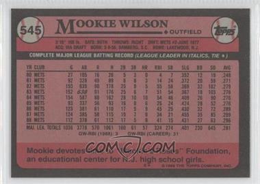 1989 Topps - [Base] - Blank Front #545 - Mookie Wilson