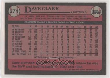 1989 Topps - [Base] - Blank Front #574 - Dave Clark