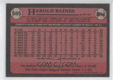 1989 Topps - [Base] - Blank Front #585 - Harold Baines