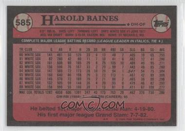 1989 Topps - [Base] - Blank Front #585 - Harold Baines