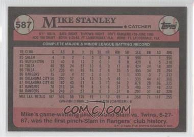 1989 Topps - [Base] - Blank Front #587 - Mike Stanley