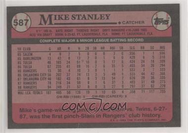 1989 Topps - [Base] - Blank Front #587 - Mike Stanley