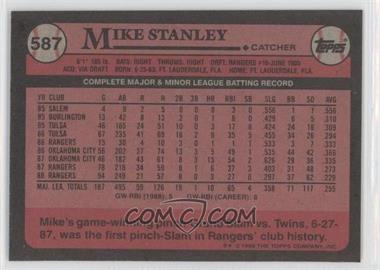 1989 Topps - [Base] - Blank Front #587 - Mike Stanley