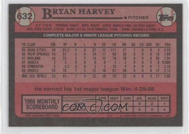 1989 Topps - [Base] - Blank Front #632 - Bryan Harvey