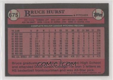 1989 Topps - [Base] - Blank Front #675 - Bruce Hurst