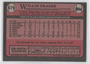 1989 Topps - [Base] - Blank Front #679 - Willie Fraser