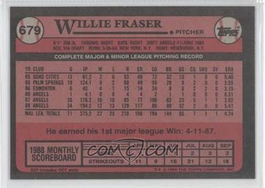 1989 Topps - [Base] - Blank Front #679 - Willie Fraser