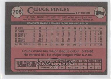 1989 Topps - [Base] - Blank Front #708 - Chuck Finley