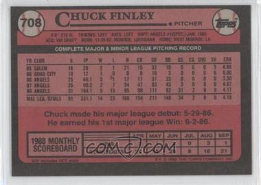 1989 Topps - [Base] - Blank Front #708 - Chuck Finley