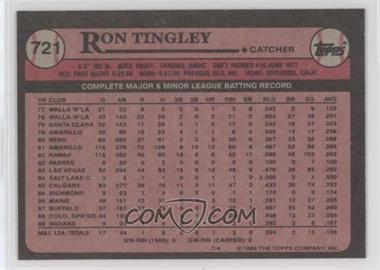 1989 Topps - [Base] - Blank Front #721 - Ron Tingley