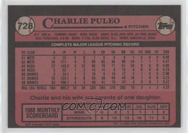 1989 Topps - [Base] - Blank Front #728 - Charlie Puleo