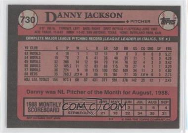 1989 Topps - [Base] - Blank Front #730 - Danny Jackson