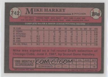 1989 Topps - [Base] - Blank Front #742 - Future Star - Mike Harkey