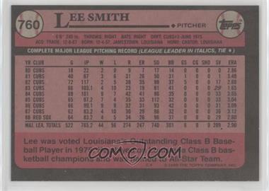 1989 Topps - [Base] - Blank Front #760 - Lee Smith