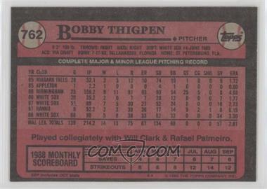 1989 Topps - [Base] - Blank Front #762 - Bobby Thigpen
