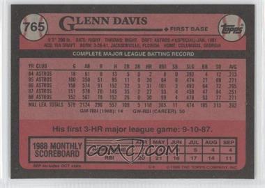 1989 Topps - [Base] - Blank Front #765 - Glenn Davis