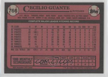 1989 Topps - [Base] - Blank Front #766 - Cecilio Guante