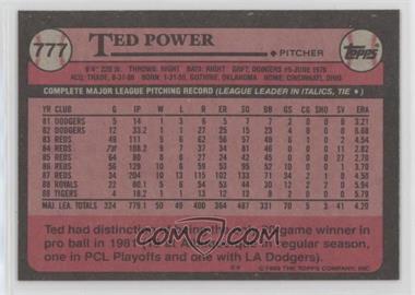 1989 Topps - [Base] - Blank Front #777 - Ted Power