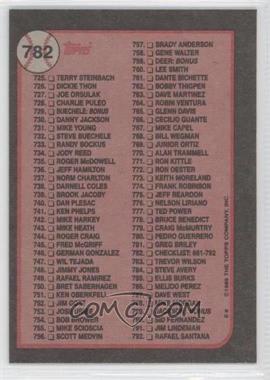 1989 Topps - [Base] - Blank Front #782 - Checklist - Cards 661-792