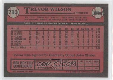 1989 Topps - [Base] - Blank Front #783 - Trevor Wilson