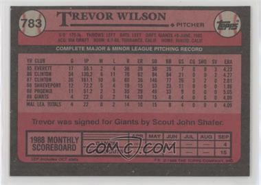 1989 Topps - [Base] - Blank Front #783 - Trevor Wilson