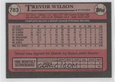 1989 Topps - [Base] - Blank Front #783 - Trevor Wilson