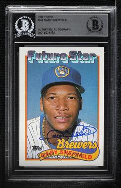 1989 Topps - [Base] #343.1 - Future Star - Gary Sheffield (small gap between hat and Future Stars header) [BAS BGS Authentic]