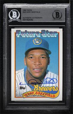 1989 Topps - [Base] #343.2 - Future Star - Gary Sheffield (no gap between hat and Future Stars header) [BAS Beckett Auth Sticker]