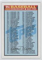 Checklist - Cards 661-792