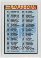 Checklist - Cards 661-792