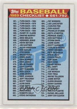 1989 Topps - [Base] #782 - Checklist - Cards 661-792