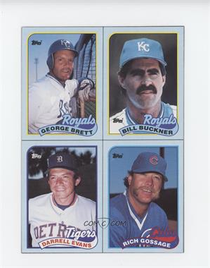 1989 Topps - Wax Box Bottom Panel #A-D - George Brett, Bill Buckner, Darrell Evans, Rich Gossage [Good to VG‑EX]