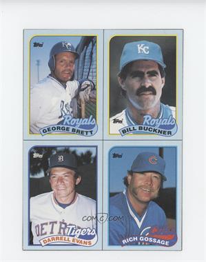 1989 Topps - Wax Box Bottom Panel #A-D - George Brett, Bill Buckner, Darrell Evans, Rich Gossage [Good to VG‑EX]