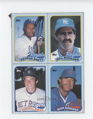 1989 Topps - Wax Box Bottom Panel #A-D - George Brett, Bill Buckner, Darrell Evans, Rich Gossage [Good to VG‑EX]