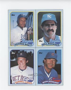 1989 Topps - Wax Box Bottom Panel #A-D - George Brett, Bill Buckner, Darrell Evans, Rich Gossage [Good to VG‑EX]