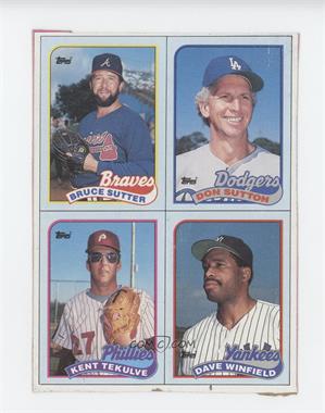 1989 Topps - Wax Box Bottom Panel #M-P - Bruce Sutter, Don Sutton, Kent Tekulve, Dave Winfield [Poor to Fair]