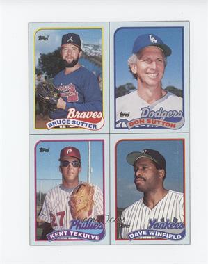 1989 Topps - Wax Box Bottom Panel #M-P - Bruce Sutter, Don Sutton, Kent Tekulve, Dave Winfield