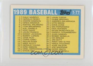 1989 Topps League Leaders Minis - [Base] #43 - Checklist