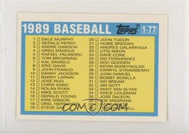 1989 Topps League Leaders Minis - [Base] #43 - Checklist