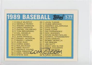 1989 Topps League Leaders Minis - [Base] #43 - Checklist